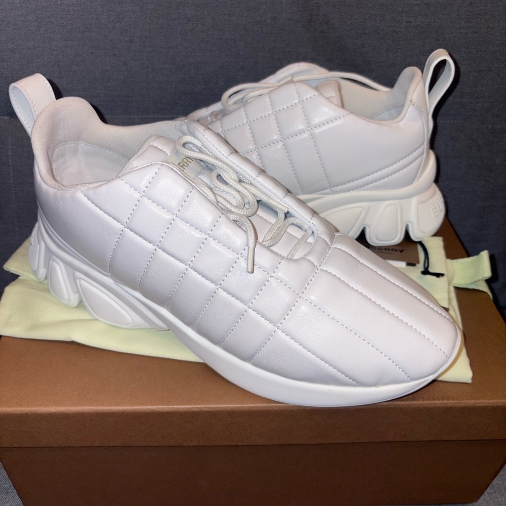 Burberry White Quilted Sneakers